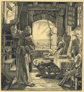 'Der Tod als Freund' - 1851 - houtsnede van Alfred Rethel