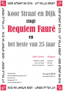 Koor Straat en Dijk jubileum Fauré 25 jaar
